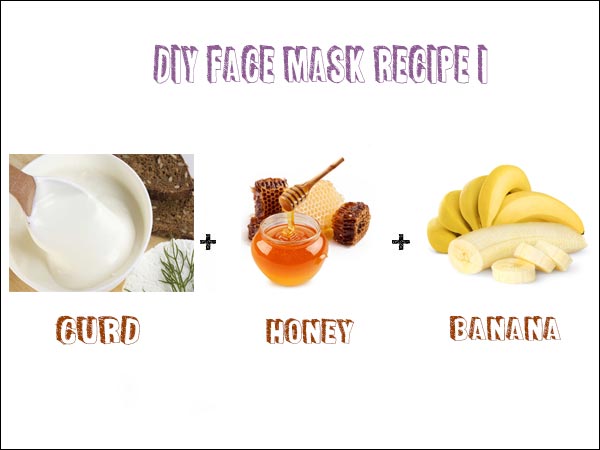 1. फेस मास्क रेसिपी 1: दही+शहद+केला