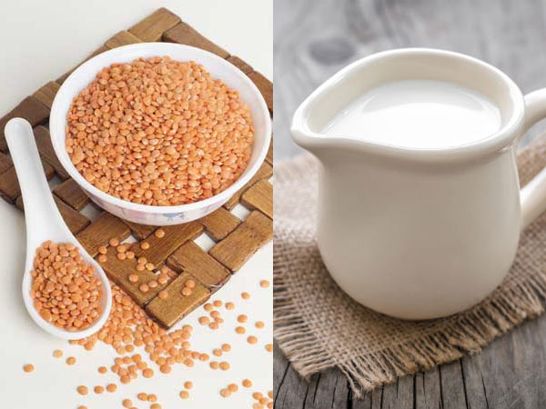 दूध के साथ मसूर दाल