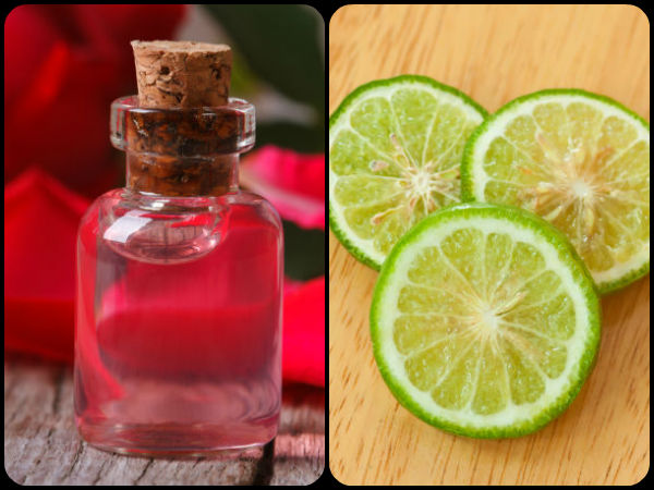 गुलाबजल और नींबू का रस