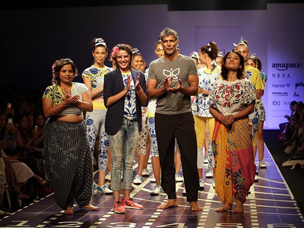milind soman at amazon india fashion week