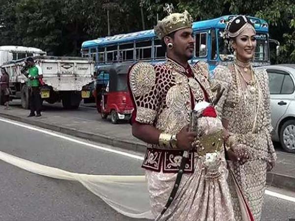 दुल्हन ने पहनी 3.2 किमी लम्बी साड़ी