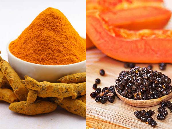 2. हल्‍दी और पपीता पेस्‍ट 