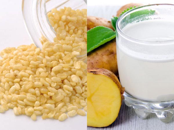 5. आलू का जूस और दाल का पेस्‍ट 