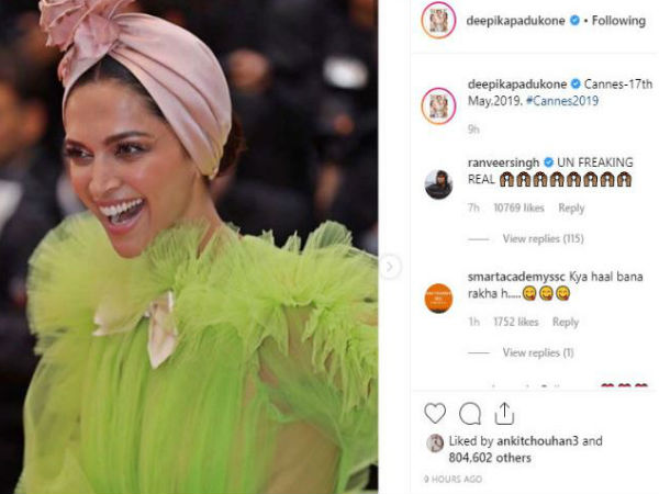 Cannes 2019: Ranveer Singh Loved Deepika Padukones Insane Look