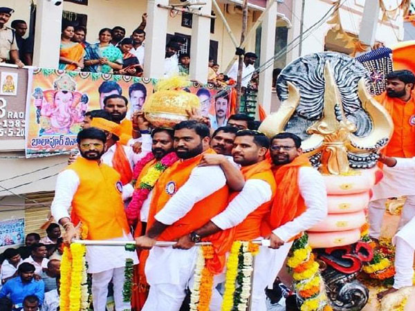 Balapur Ganesh laddu sold for Rs 17.6 lakh in Hyderabad Balapur Ganesh laddu sold for Rs 17.6 lakh in Hyderabad