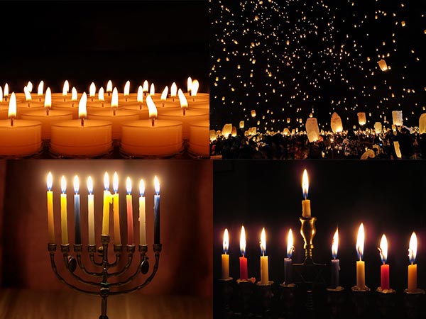 रंगीन मोमबत्तियां