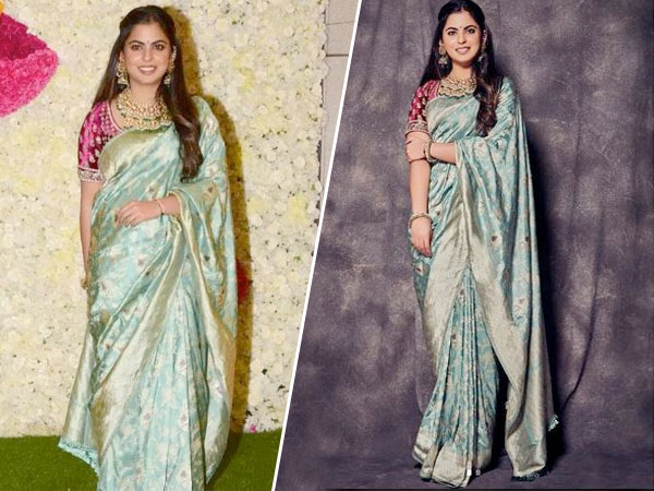 Isha Ambanis Silk Saree Look is Ideal For The Upcoming Wedding Season