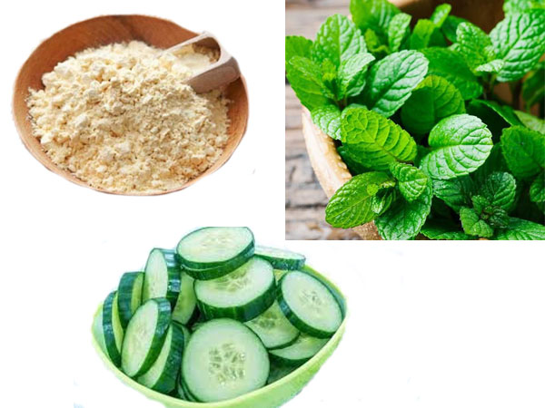 खीरा, पुदीना और बेसन