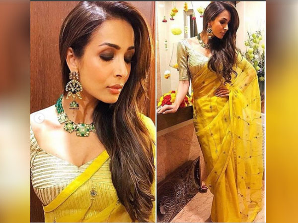 पीली साड़ी 