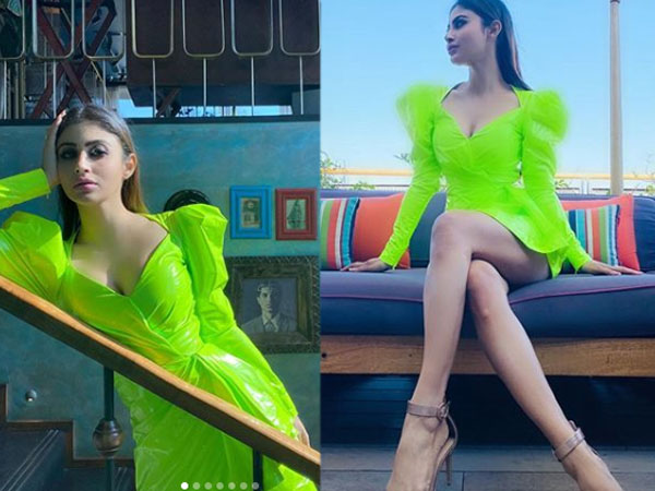 ब्लाउज नियॉन शॉर्ट ड्रेस 