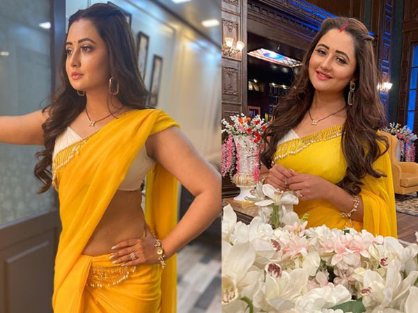 साड़ी में रश्मि देसाई