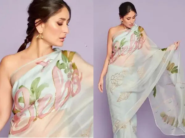 प्रिंटेड ऑर्गेंजा सिल्क साड़ी 