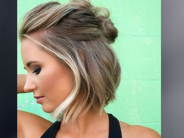 हाफ अप बॉब हेयरस्टाइल