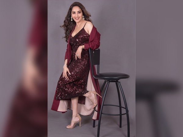 मैरून सीक्विंस गाउन