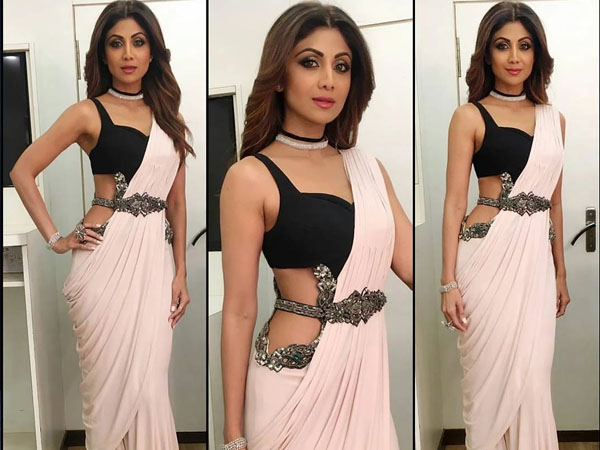 लाइट पिंक साड़ी