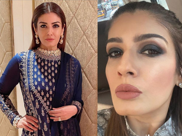 रवीना टंडन स्मोकी आई मेकअप