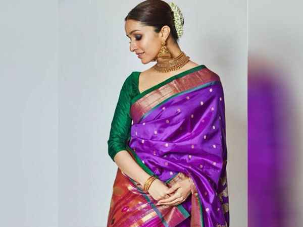 पर्पल सिल्क साड़ी