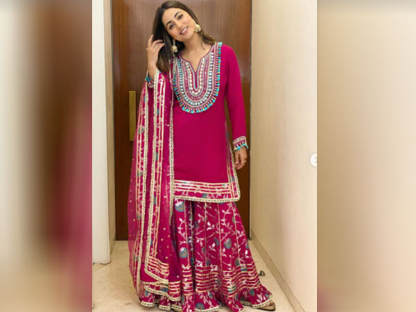Hina Khan Pink Sharara Suit