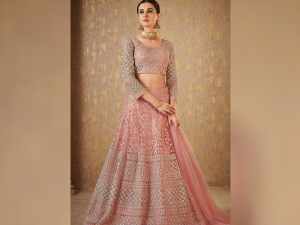 ड्यूल टोन पेस्टल लहंगा