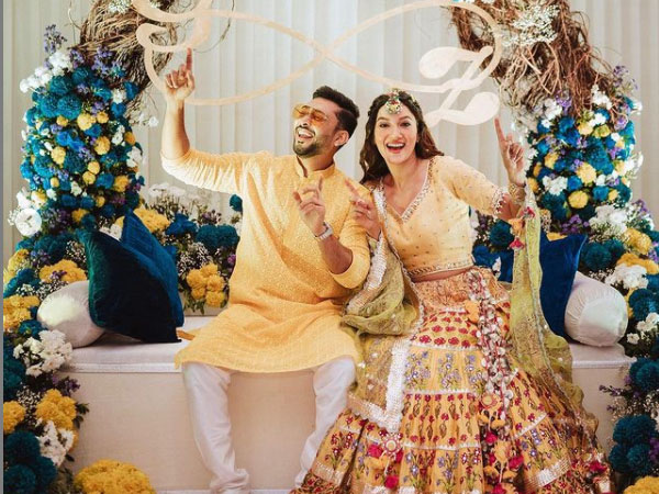 गौहर खान और जैद दरबार हल्दी सेरेमनी लुक