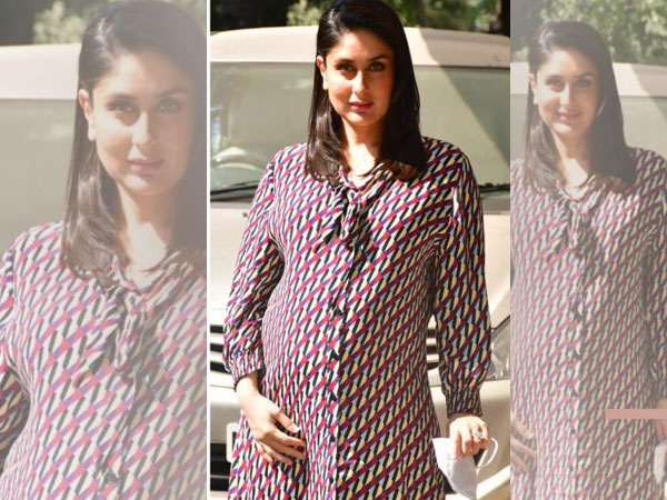 Bollywood Actress Kareena Kapoor Look In Printed Maxi Dress
