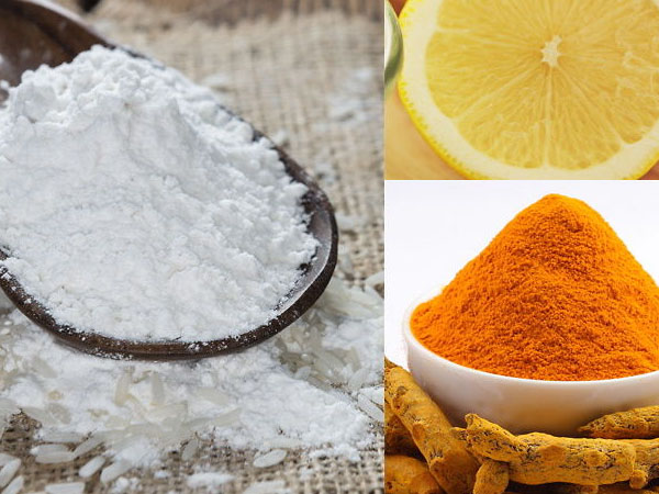 चावल का आटा और हल्दी