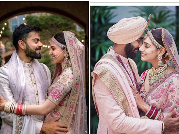 बेबी पिंक लहंगे में संजना