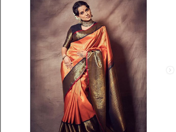 Kangana Ranaut Looks Elegant In Handloom Silk Saree