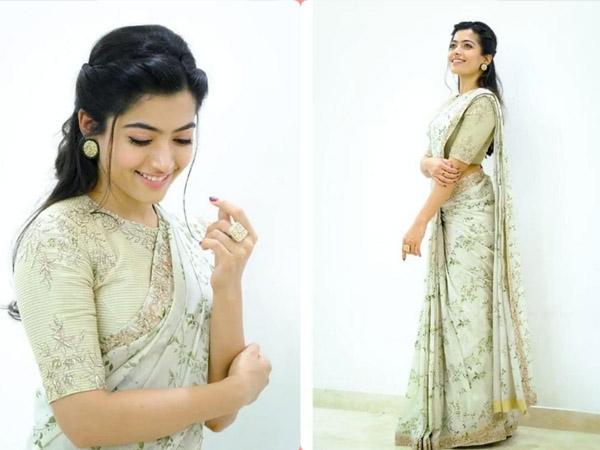 रश्मिका मंदाना साड़ी लुक