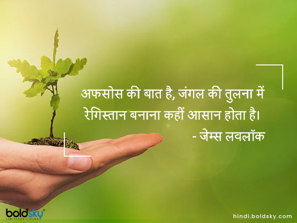 अफसोस की बात है, जंगल की तुलना में रेगिस्तान बनाना कहीं आसान होता है।