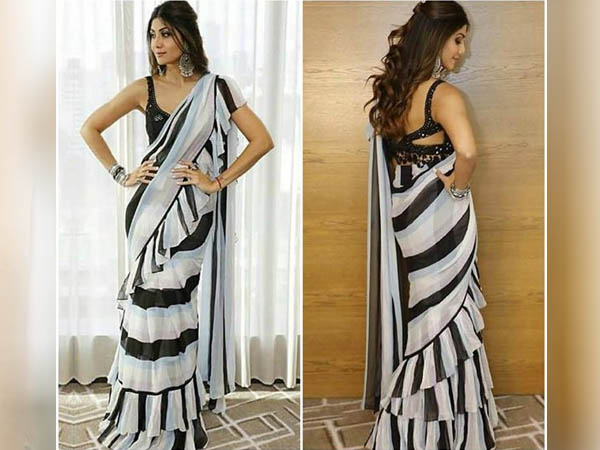 रफल साड़ी के साथ ज्वैलरी