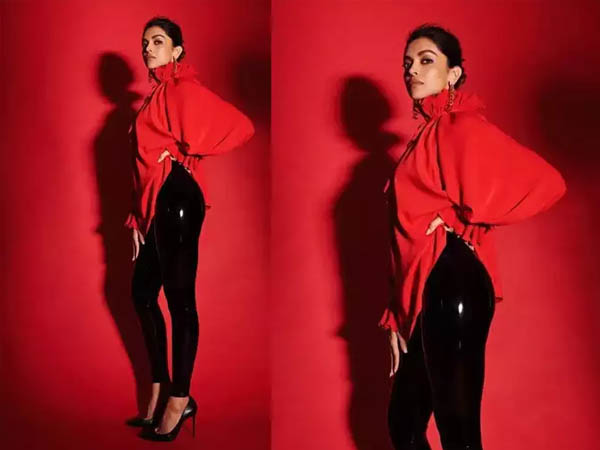 ब्लैक टाइट पैंट और रेड टॉप में दीपिका पादुकोण ब्लैक टाइट पैंट और रेड टॉप में दीपिका पादुकोण