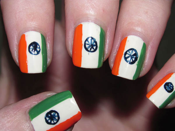 नेशनल फ्लैग नेल आर्ट 