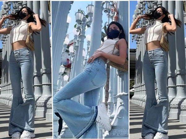 अनन्या पांडे का बूटकट जींस लुक