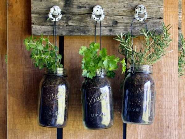 मैसन जार प्लांटर