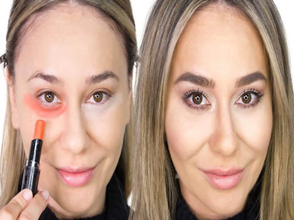 लिपस्टिक की मदद से डार्क सर्कल को छिपाना 