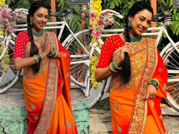 सातवें दिन - ऑरेंज कलर की साड़ी 