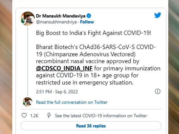 स्वास्थ्य मंत्री मंडाविया ने किया ट्वीट स्वास्थ्य मंत्री मंडाविया ने किया ट्वीट