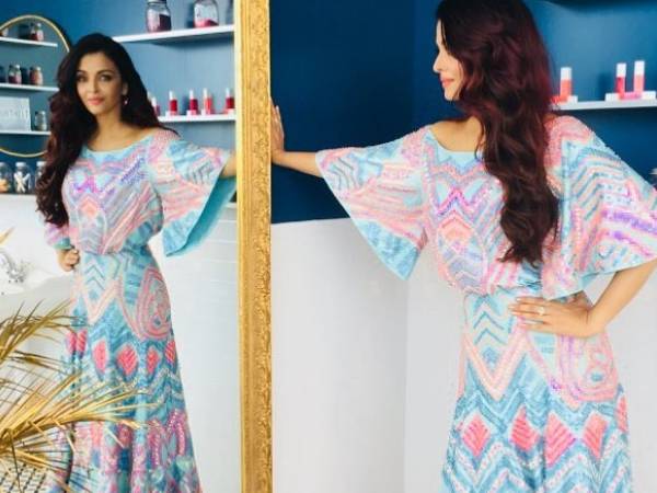 कलरफूल सिक्वेंस गाउन