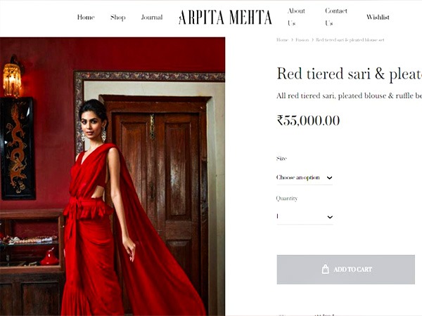 पूजा हेगड़े की साड़ी की कीमत क्या है?