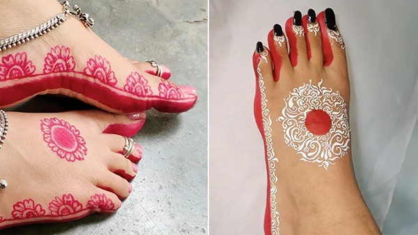  Simple and beautiful Alta design for Navratri and Durga Puja 2023