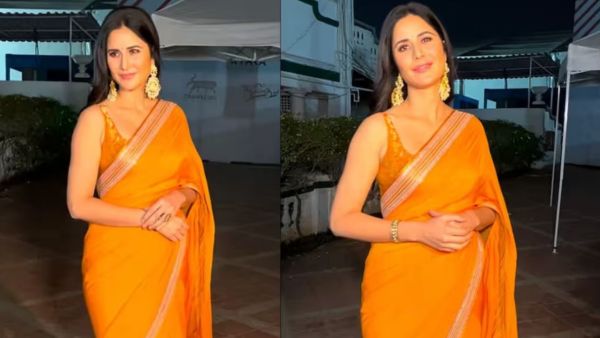 chhath puja 2023: tiger 3 actress katrina kaif inspired orange saree with stylish blouse for chhath chhath puja 2023: tiger 3 actress katrina kaif inspired orange saree with stylish blouse for chhath