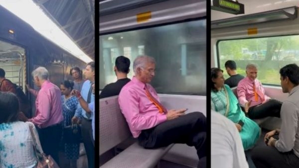 Billionaire businessman takes Mumbai local train