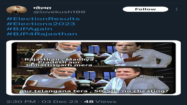 memes on assembly chunav results 2023 of telangana mp chhattisgarh rajasthan viral on social media