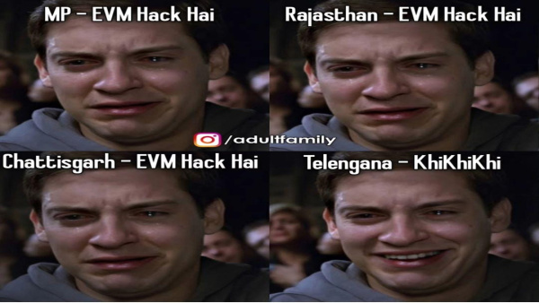 memes on assembly chunav results 2023 of telangana mp chhattisgarh rajasthan viral on social media