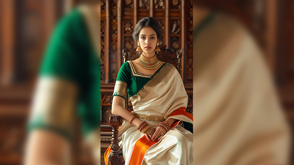 AI Generated Latest Tri Colour Saree Design for Gantantra Diwas