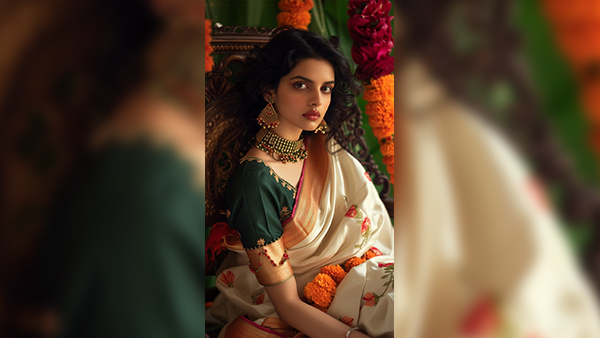 AI Generated Latest Tri Colour Saree Design for Gantantra Diwas