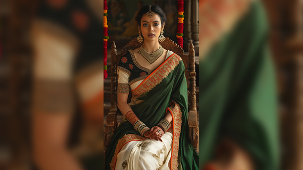 AI Generated Latest Tri Colour Saree Design for Gantantra Diwas