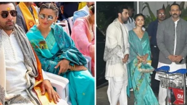 Alia Bhatt Wore Handpainted Ramayana-Themed Pattachitra Saree in Ayodhya, Alia Bhatt Wore Handpainted Ramayana-Themed Pattachitra Saree in Ayodhya,