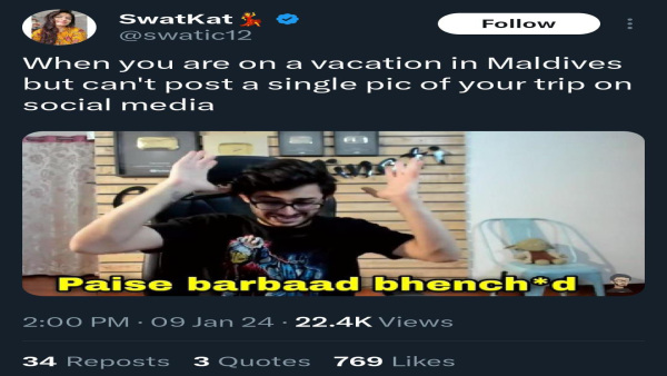 Lakshadweep vs Maldives Controversy : See Latest Funny Memes or post Viral on social media